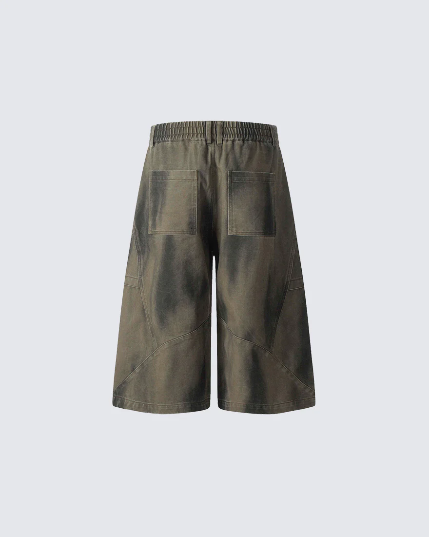 American Vintage Washed Panel Loose Fit Shorts - Image 2