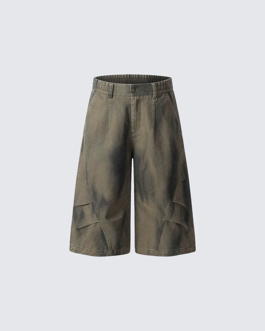 American Vintage Washed Panel Loose Fit Shorts - Image 4