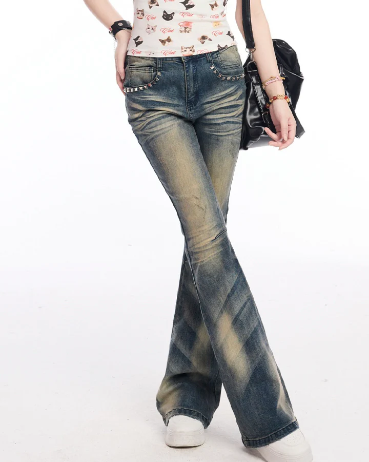 American Vintage Whiskered Flared Jeans - Image 7