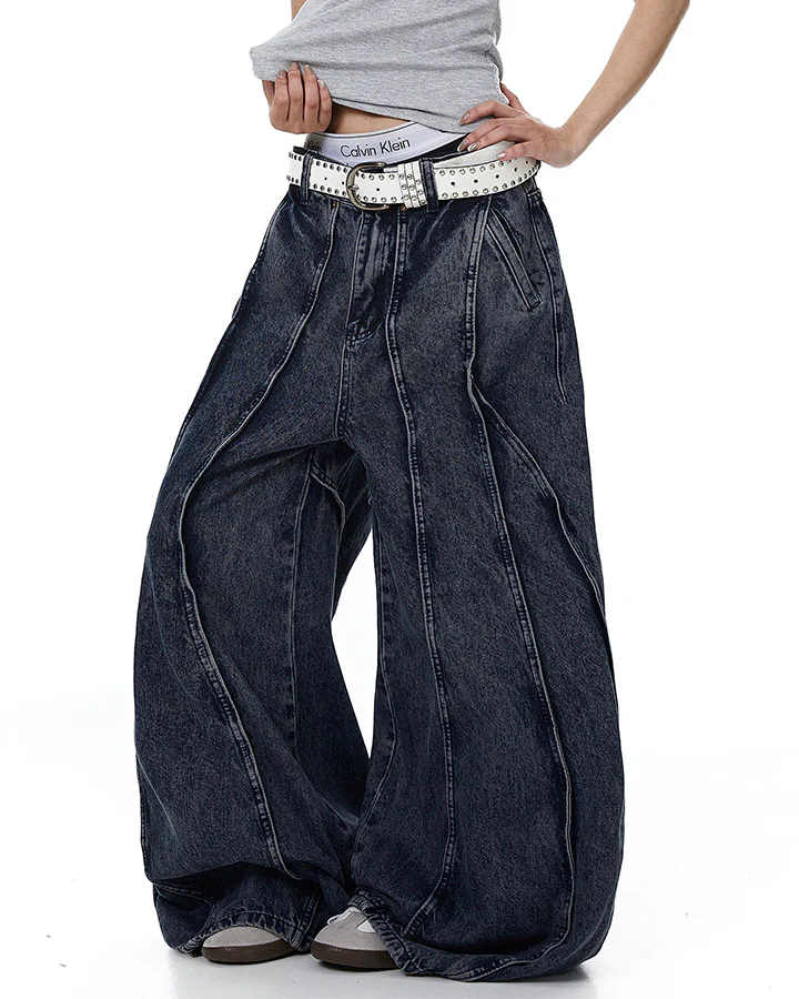 American Wash Patchwork Loose-Fit Denim Pants - Image 5