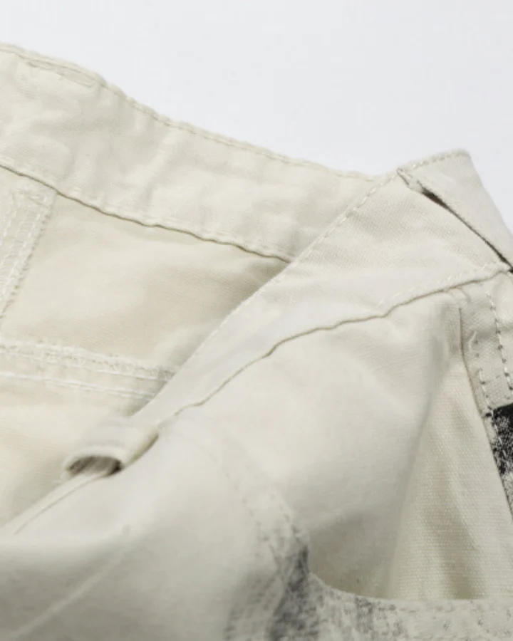 American Washed Ink Print Loose Casual Shorts - Image 4