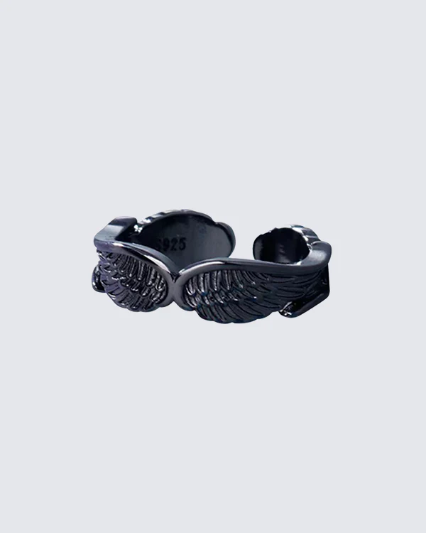 Angel Wings Feather Open Ring - Image 2
