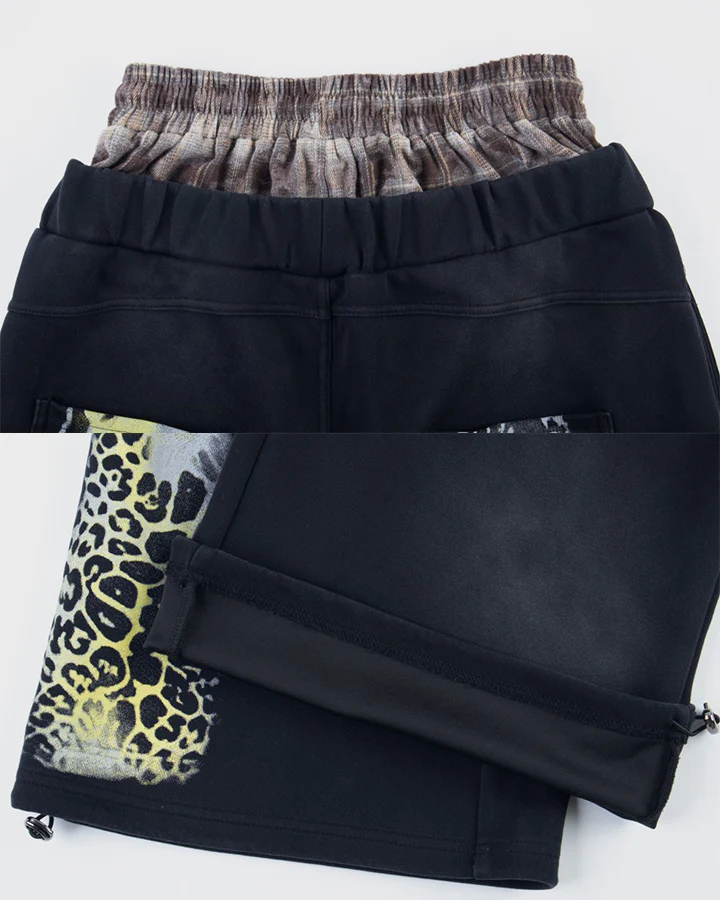 Animal Print Double Waistband Wide-Leg Sweatpants - Image 10