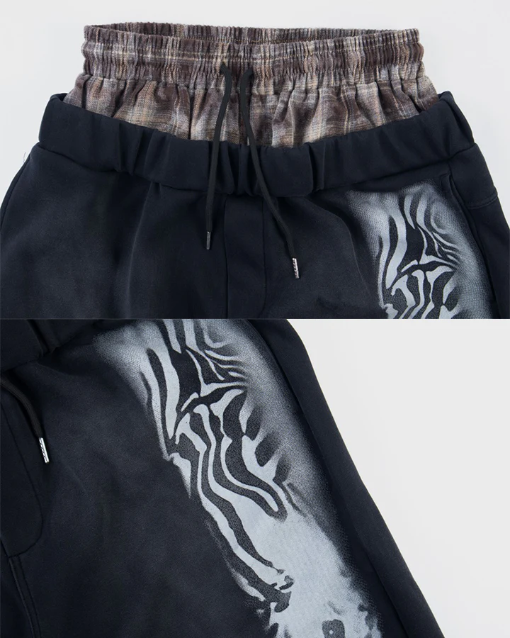 Animal Print Double Waistband Wide-Leg Sweatpants - Image 9