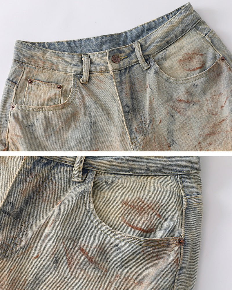 Arc-Cut Distressed Wide-Leg Jeans - Image 7