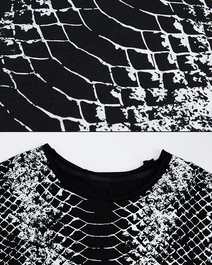American Street Snake Print Distressed Long Sleeve T-Shirt - Image 5