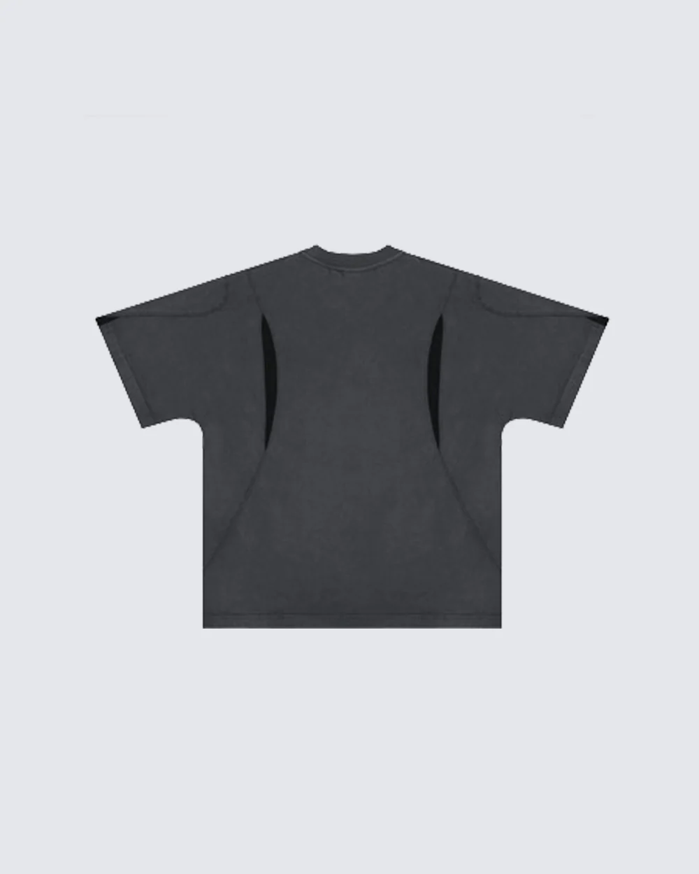 Asymmetrical Panel Spliced Short Sleeve T-Shirt - Image 2