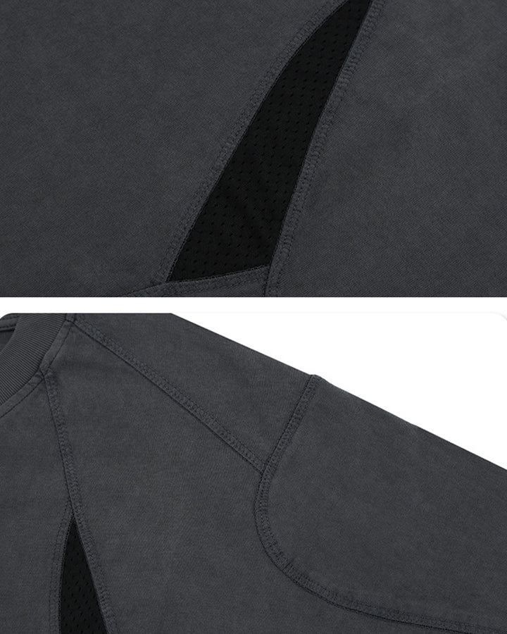 Asymmetrical Panel Spliced Short Sleeve T-Shirt - Image 4