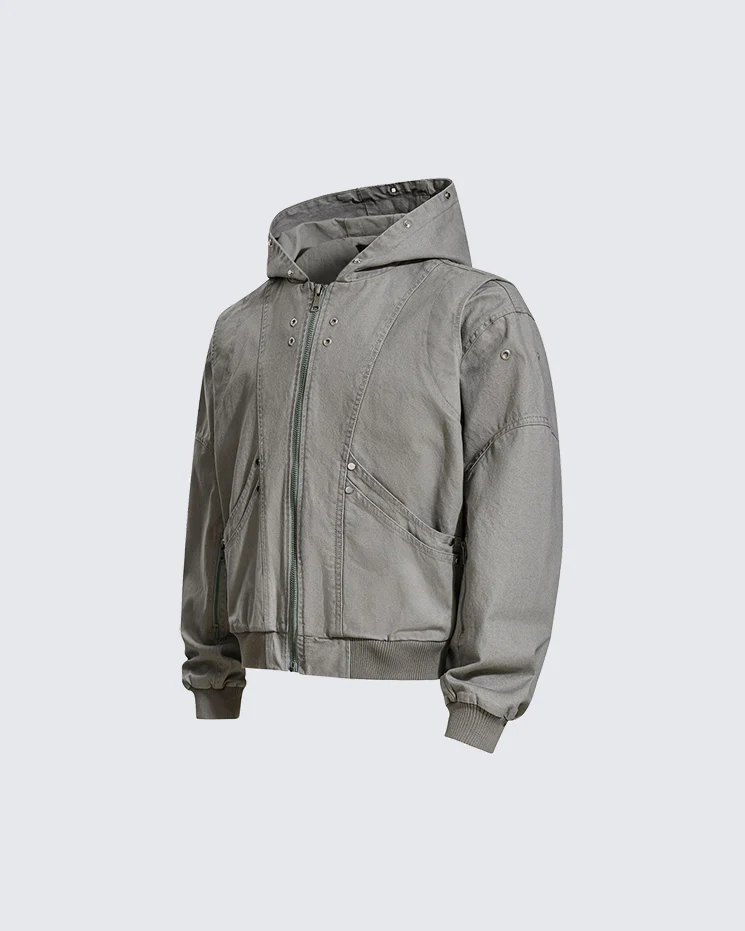 Autumn High Street Washed Hooded Jacket - Image 2