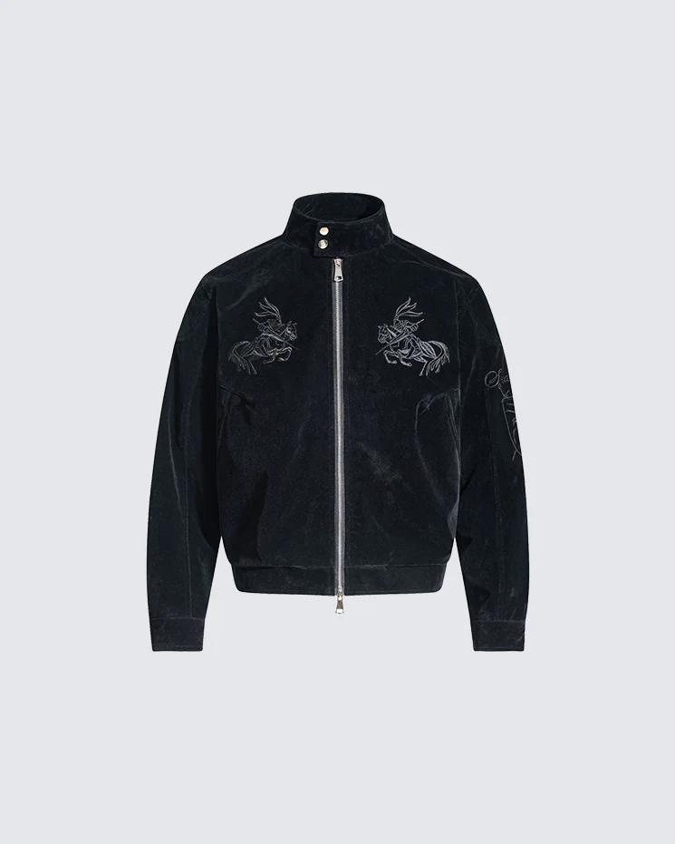 Autumn Winter Embroidered Knight Niche Jacket - Image 2