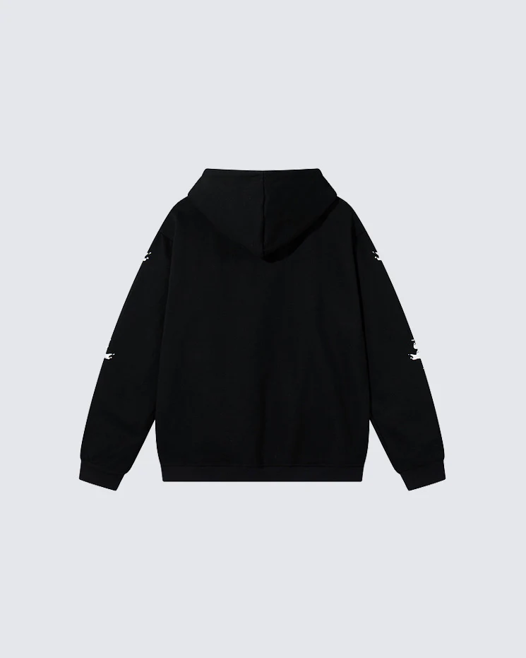 Autumn Winter Gradient Skeleton Print Hoodie - Image 3