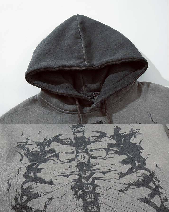Autumn Winter Gradient Skeleton Print Hoodie - Image 5