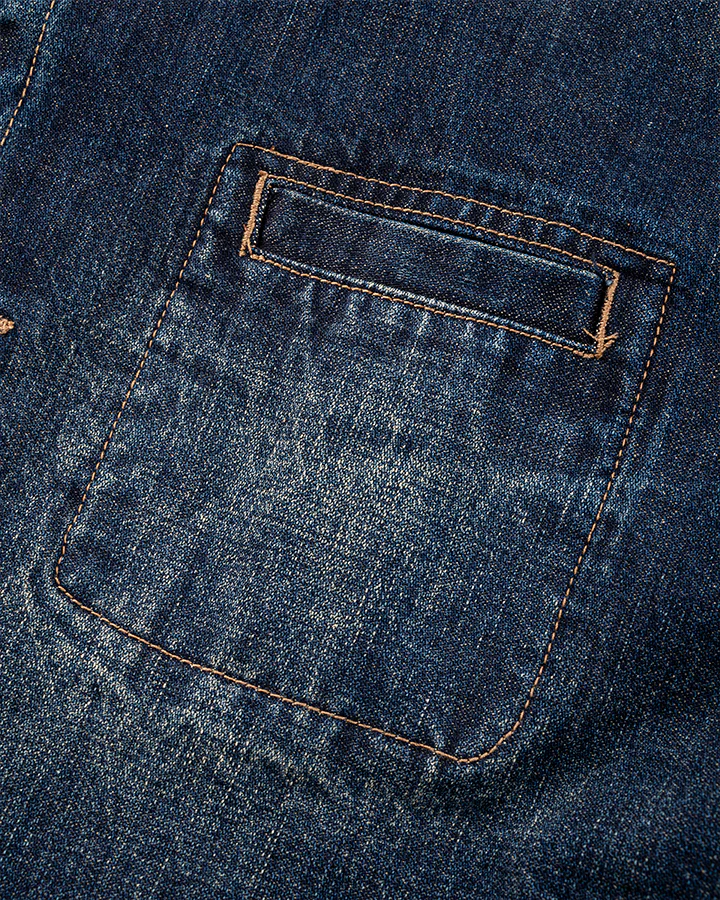 Autumn Winter New Vintage Washed Denim Jacket - Image 6