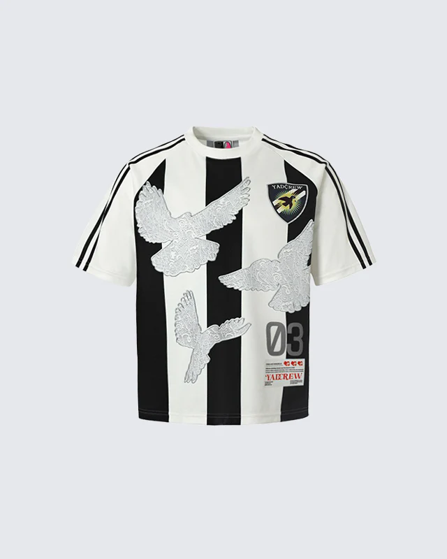 Bird Graphic Striped T-Shirt - Image 4