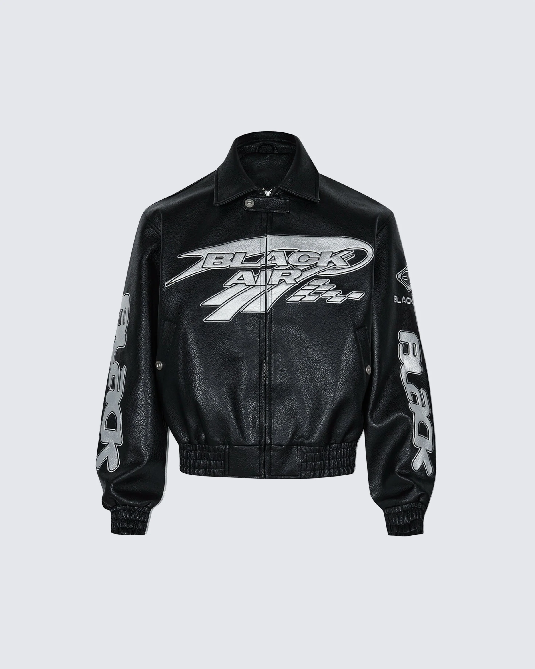 Black and Silver Techwear Bomber Jacket - Image 4