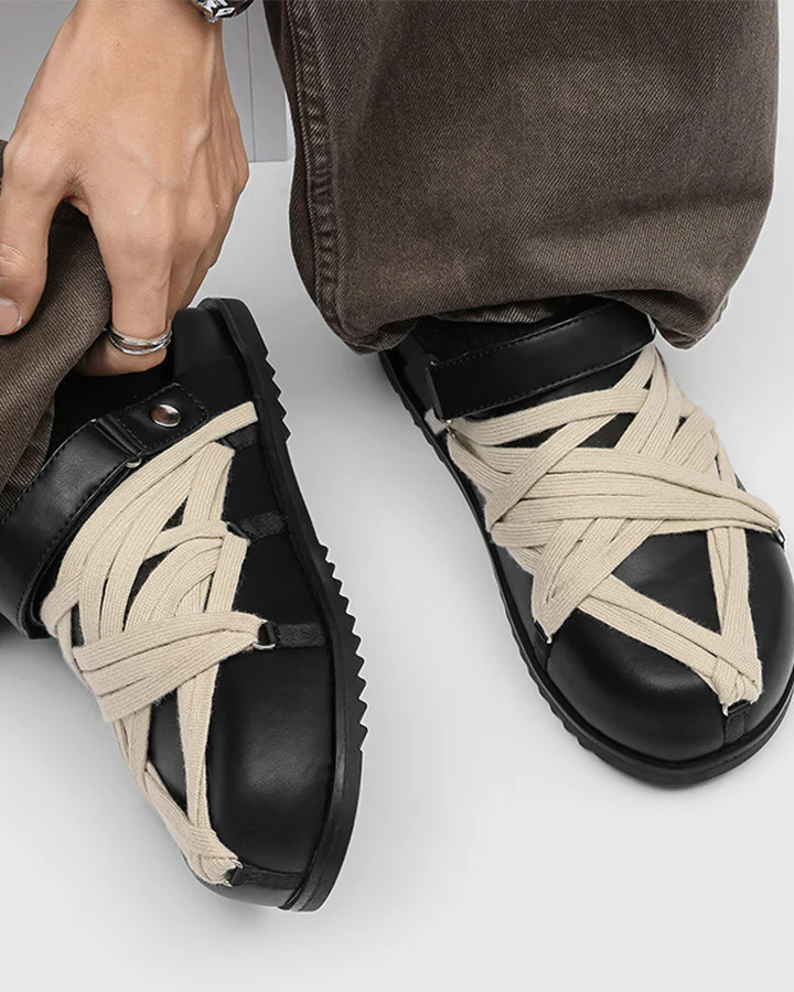 Black Crisscross Strap Slingback Sandals - Image 5
