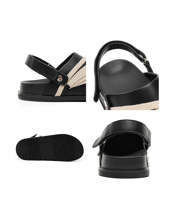 Black Crisscross Strap Slingback Sandals - Image 7