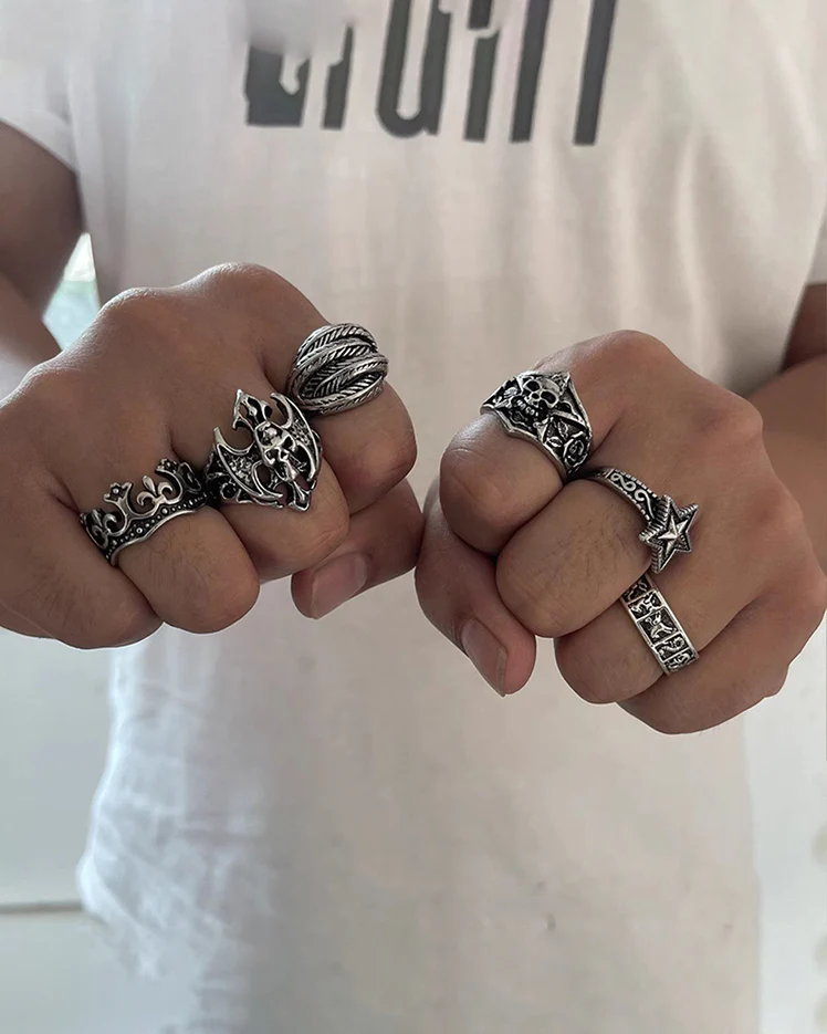 Bone Skull Ring Set - Image 3