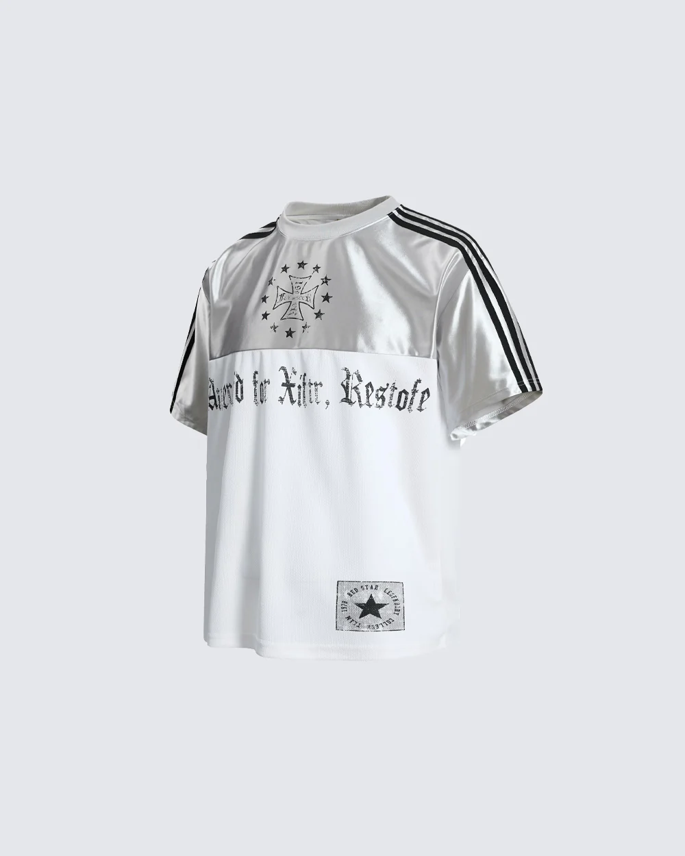 Black Gothic Letter Stripe Sport T-Shirt - Image 8