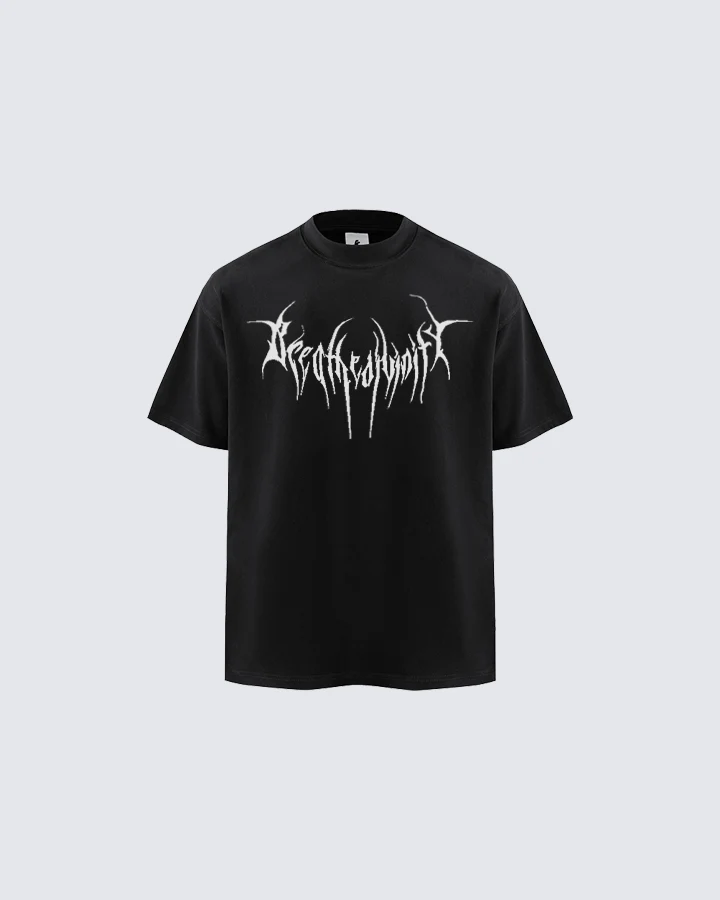 Black Graphic T-shirt with Abstract Print - Image 3