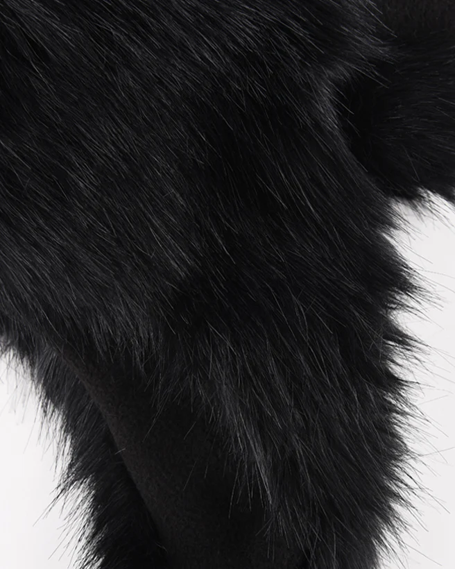 Black Horn Faux Fur Trapper Hat - Image 5