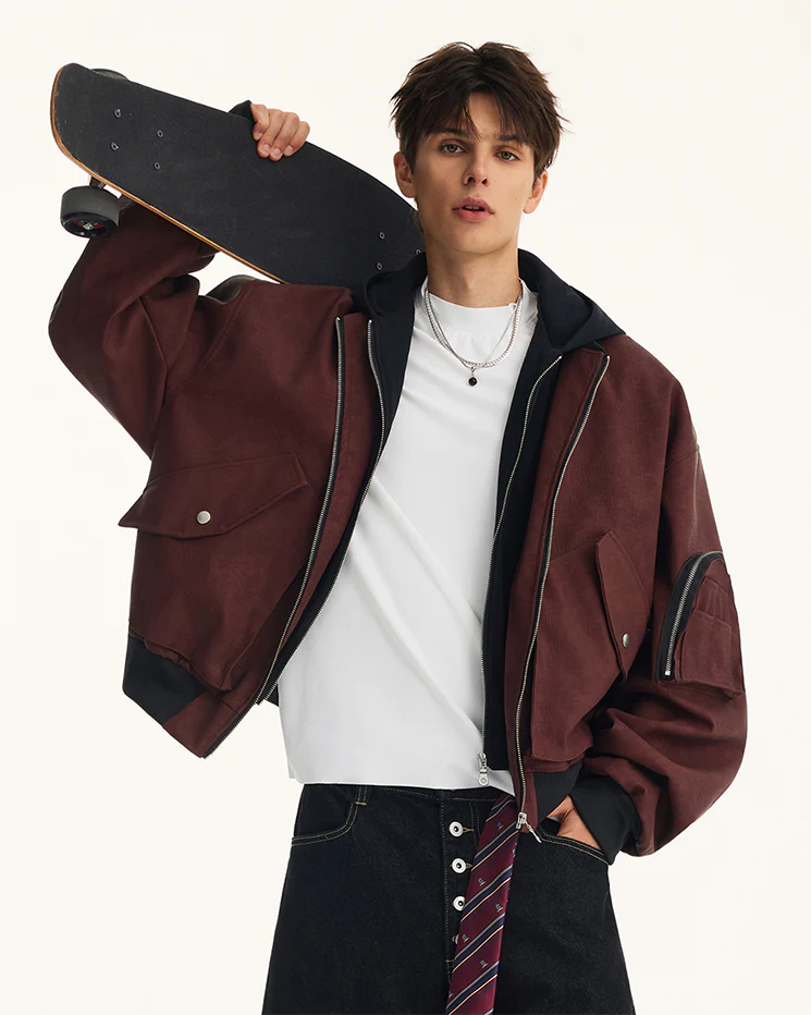 Black Layered Hooded Couple Jacket - Image 3