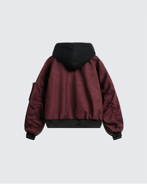 Black Layered Hooded Couple Jacket - Image 5