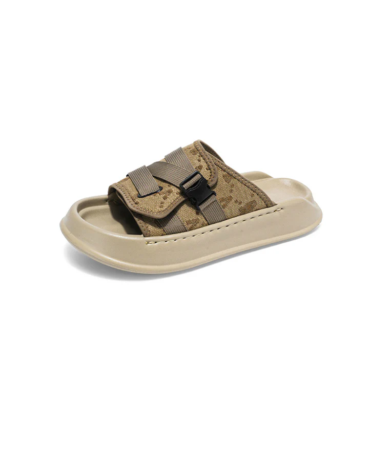 Black Mesh Double Strap Platform Slides - Image 11