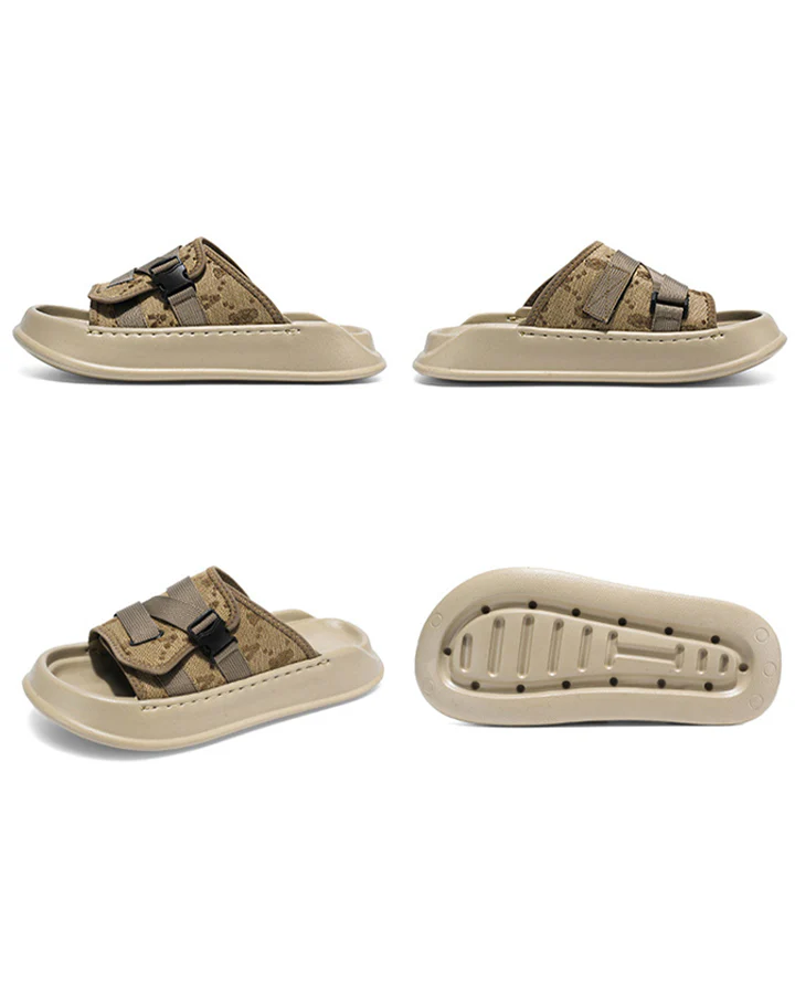 Black Mesh Double Strap Platform Slides - Image 12
