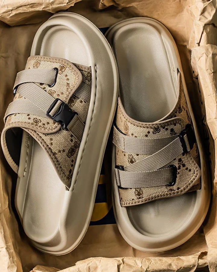Black Mesh Double Strap Platform Slides - Image 7
