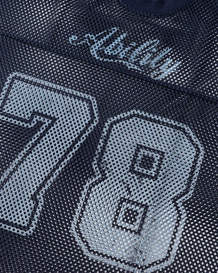 Black Mesh Number Print V-Neck T-Shirt - Image 16