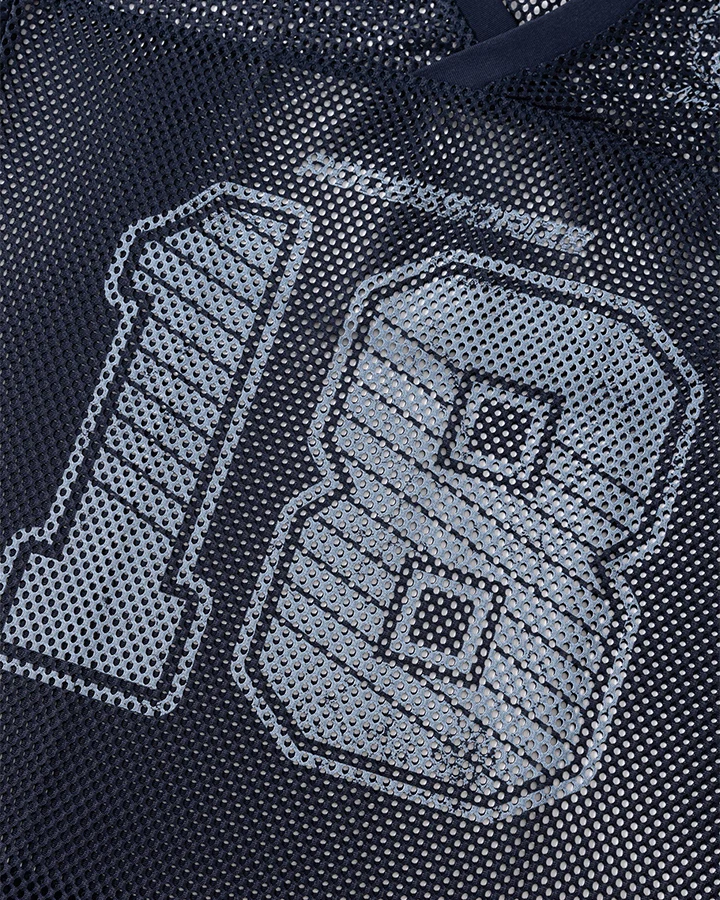 Black Mesh Number Print V-Neck T-Shirt - Image 17