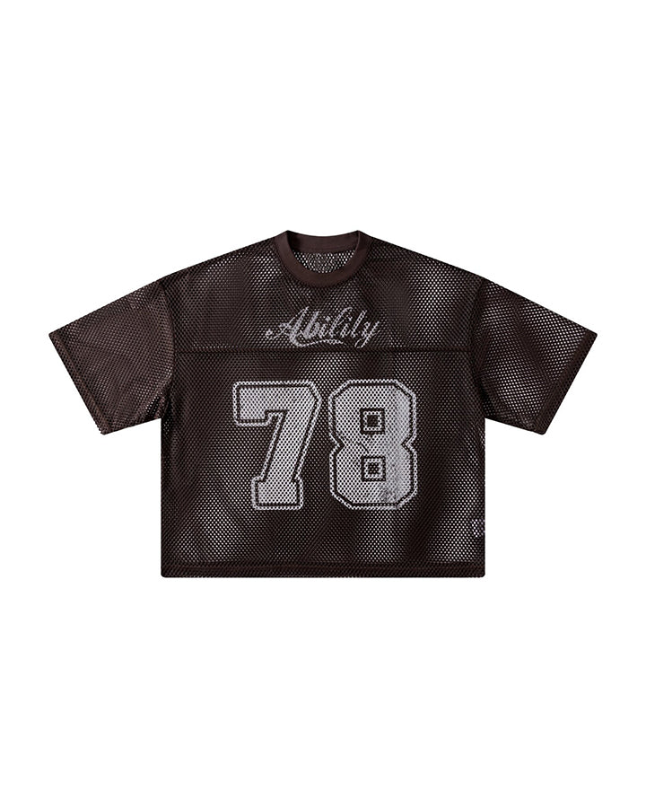 Black Mesh Number Print V-Neck T-Shirt - Image 6