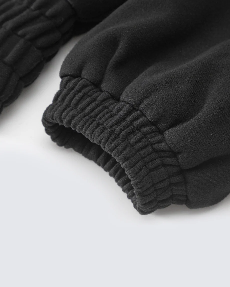 Black Wool-Blend Structured Zip-Up Jacket - Image 5