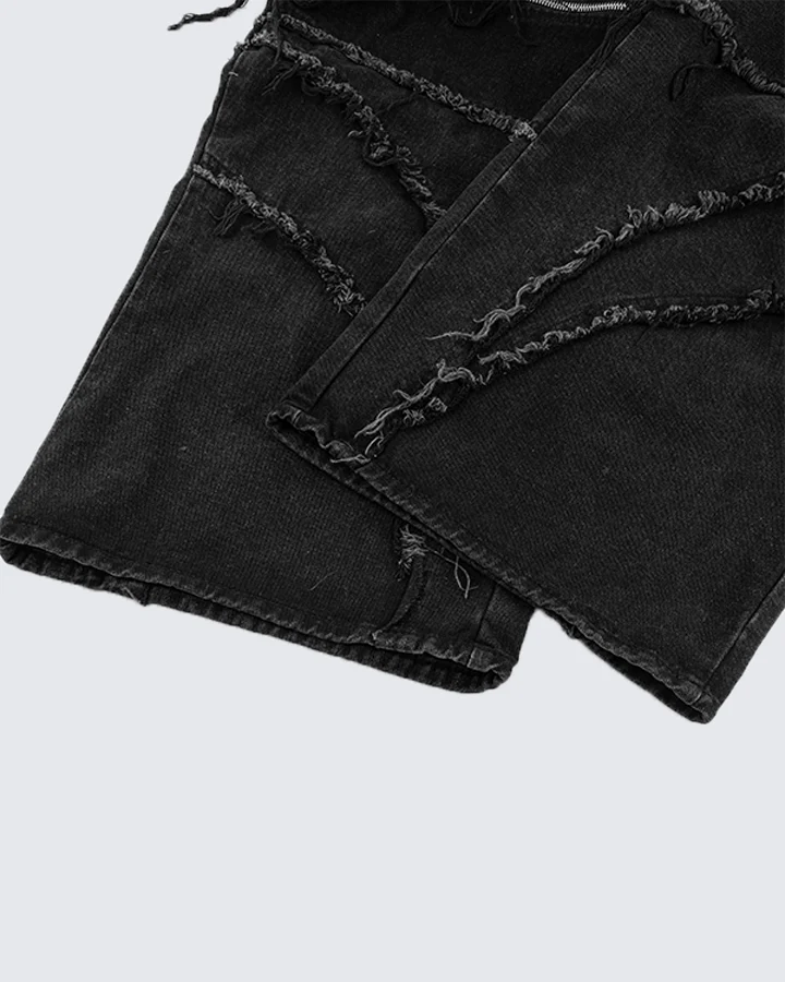 Gothic Spiral Distressed Convertible Jeans - Image 15