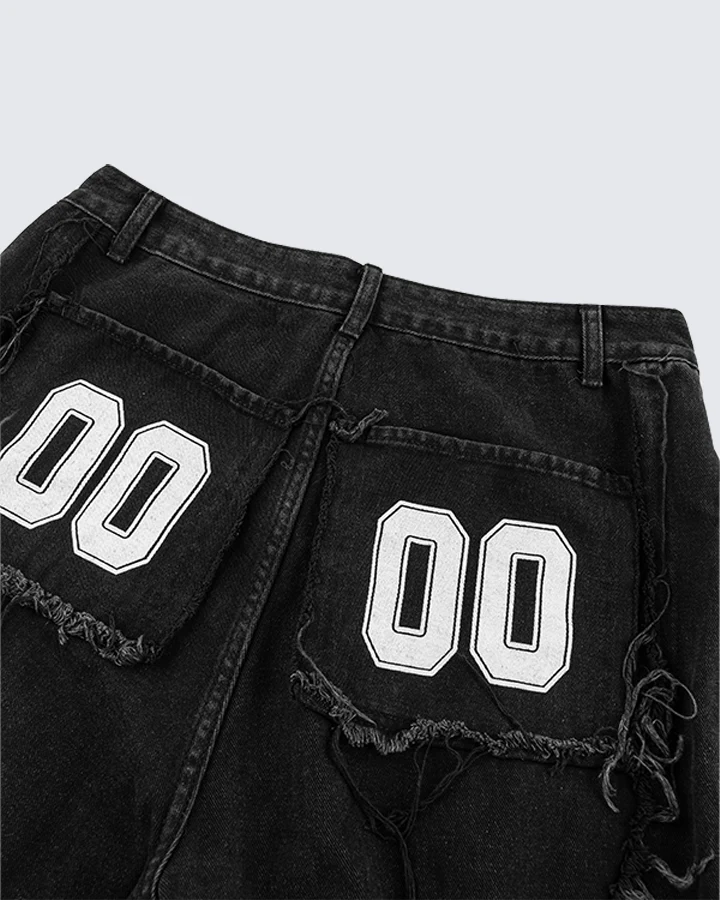 Gothic Spiral Distressed Convertible Jeans - Image 9
