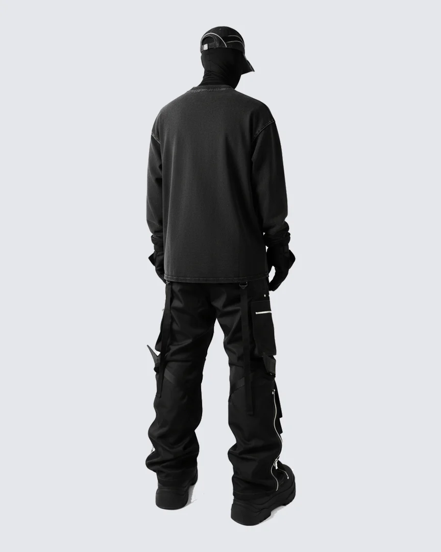 Blurred Figure Print Long Sleeve T-shirt - Image 3