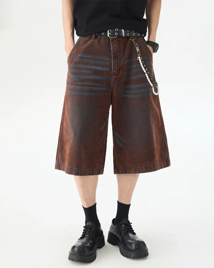 Brown Washed New Vintage Shorts - Image 2