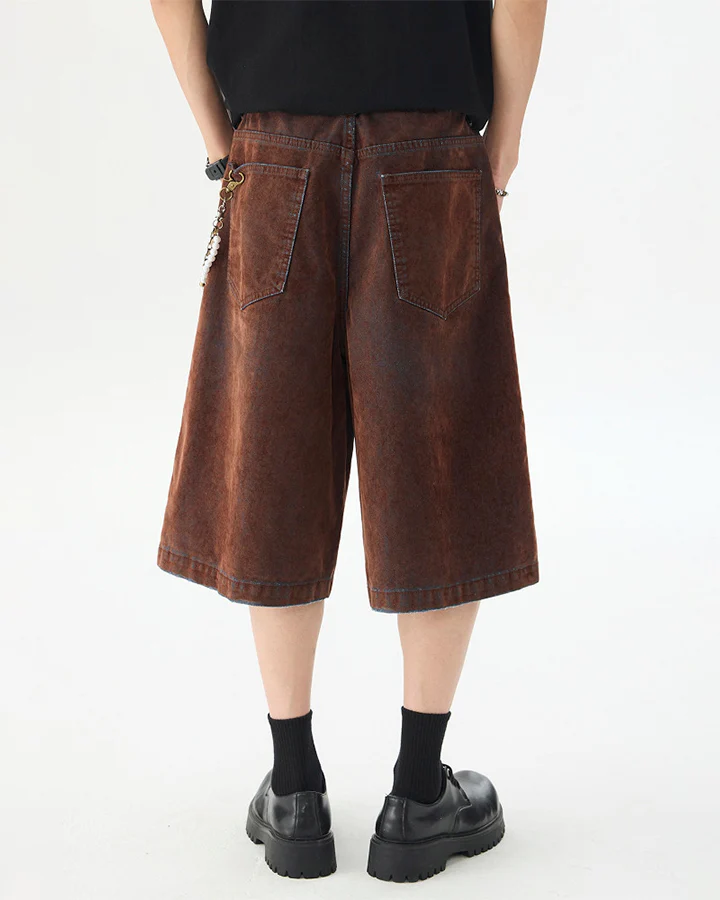 Brown Washed New Vintage Shorts - Image 5