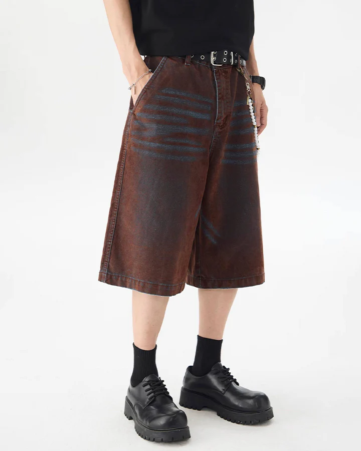 Brown Washed New Vintage Shorts - Image 6
