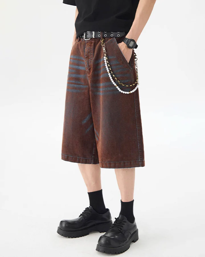 Brown Washed New Vintage Shorts - Image 7