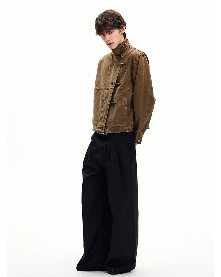 Buckled Stand-Collar Aircraft Buckle Utility Jacket - Image 9