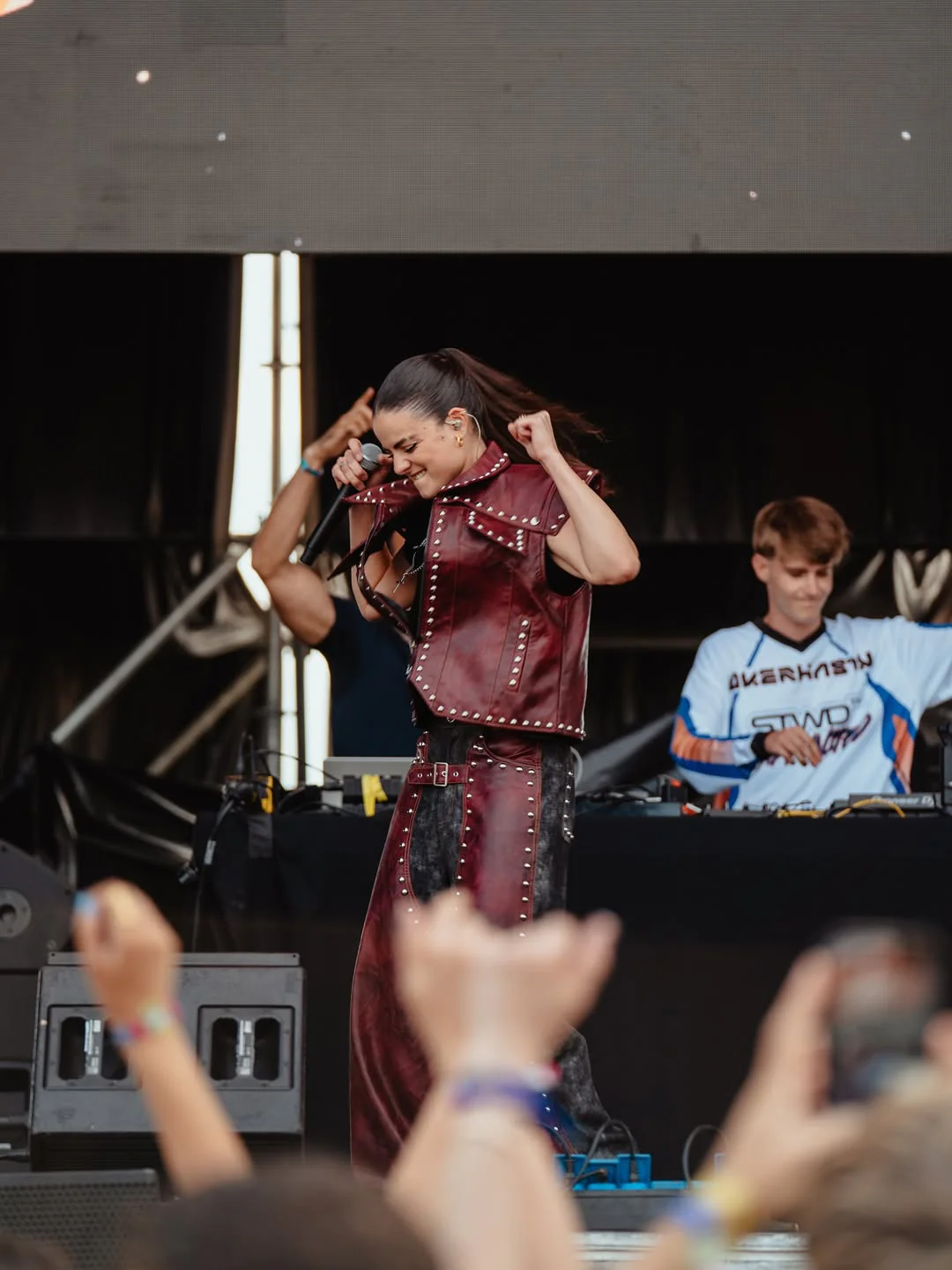 Burgundy Studded Leather Vest - Image 3