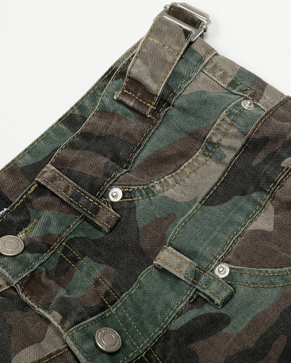 Camouflage Cargo Pants with Double Waist - Image 3
