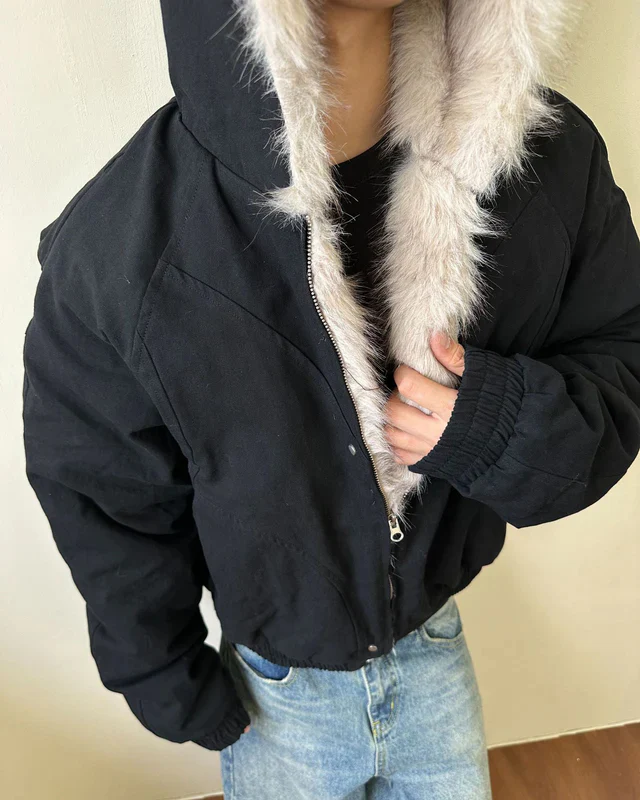 Camouflage Cargo Pants with Fur-Collar Jacket - Image 13