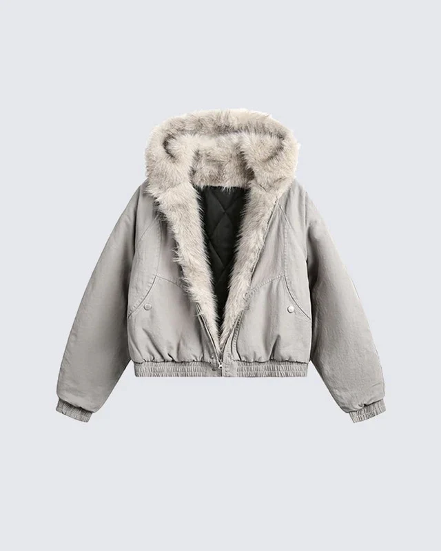 Camouflage Cargo Pants with Fur-Collar Jacket - Image 3