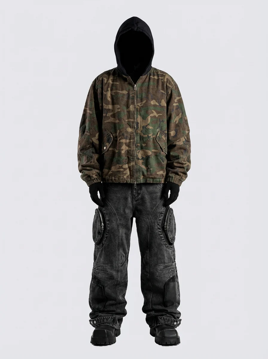 Camouflage Hooded Zip Jacket - Image 2