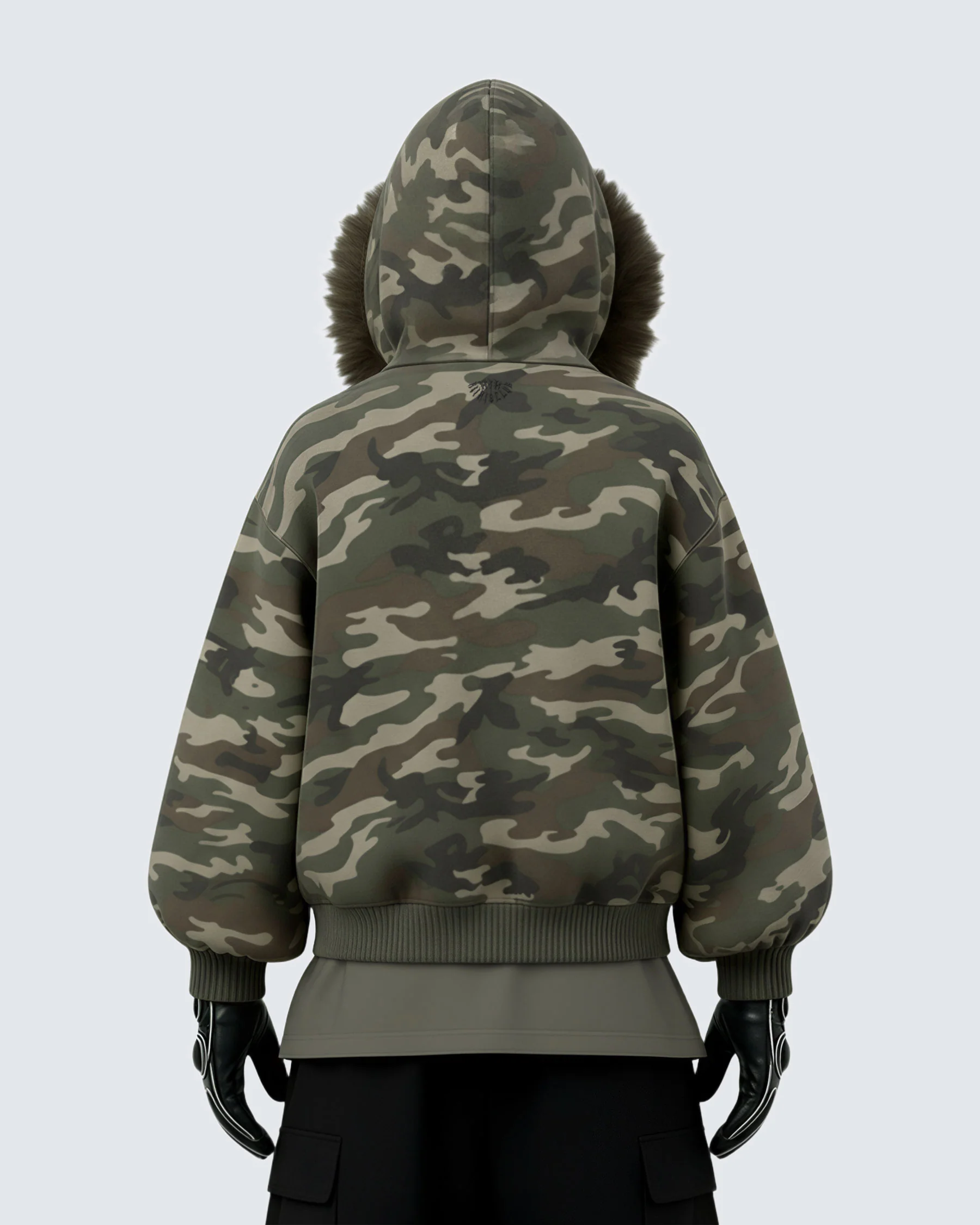 Camouflage  Fur Collar Cotton Jacket - Image 9