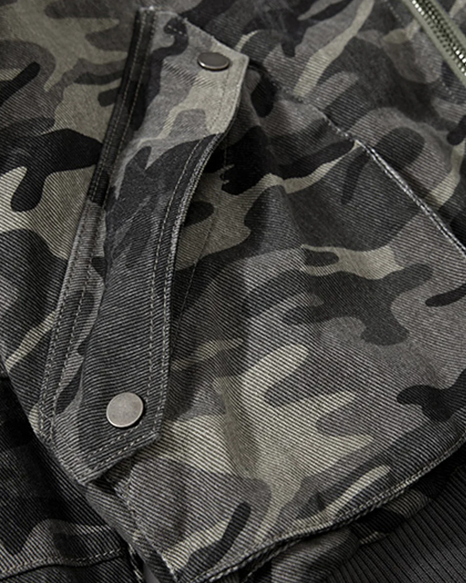 Camouflage Hooded Cargo Jacket - Image 5