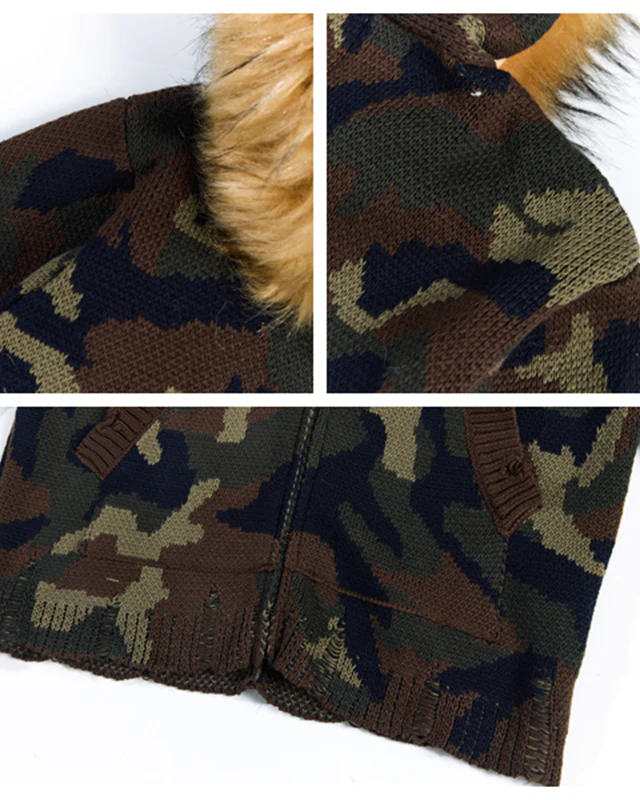 Camouflage Short Hooded Sweater - Image 5